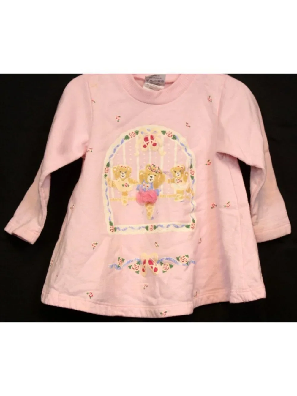 Spumoni 2pc Outfit 3T Medium Teddy Bear Ballerina Pink Sweatshirt Pants